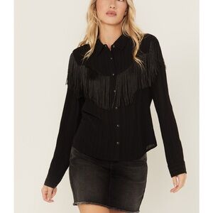 IDYLLWIND WOMEN'S ETTA FRINGE LONG SLEEVE SNAP WESTERN SHIRT